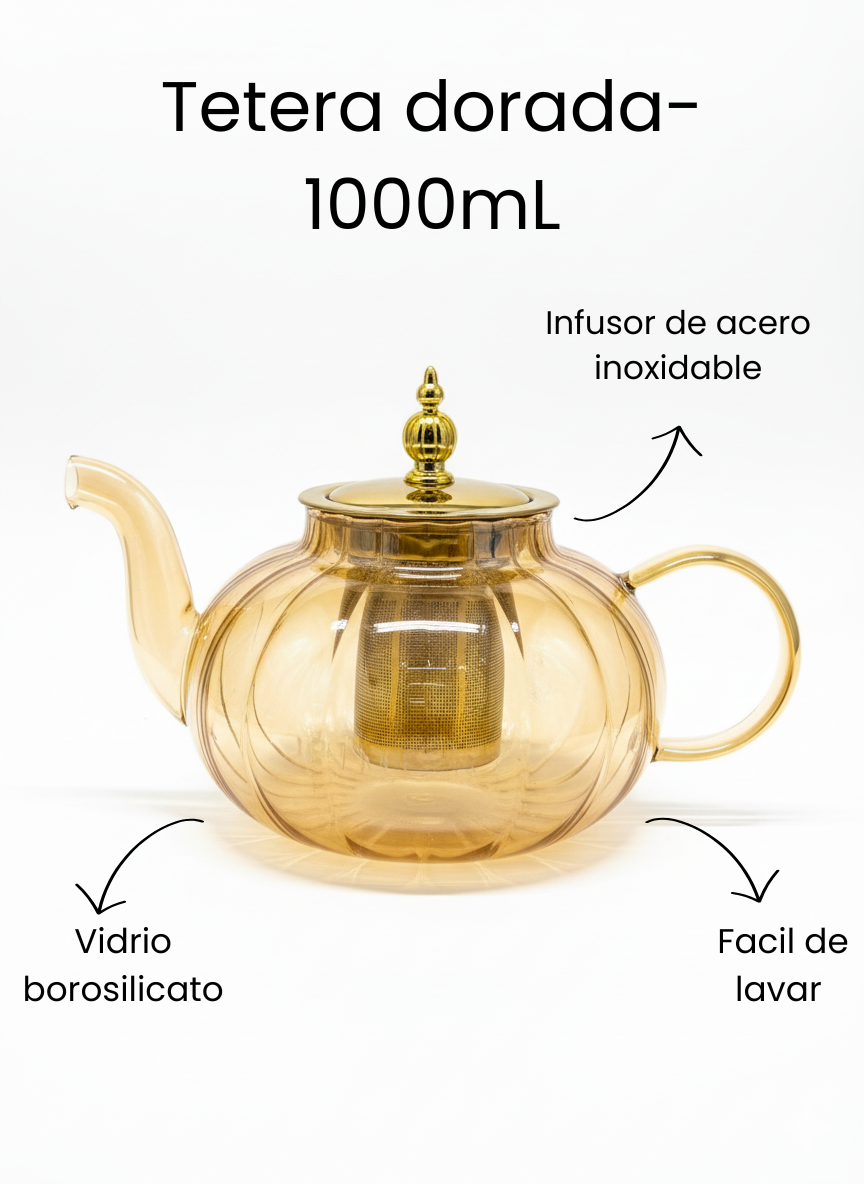 Tetera Dorada Resistente al Fuego